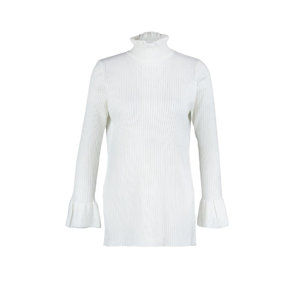 Pulover tricotat cu guler înalt ecru Tctaw23ak00039