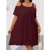 Independent station summer explosion temperament elegant and comfortable solid color dress
