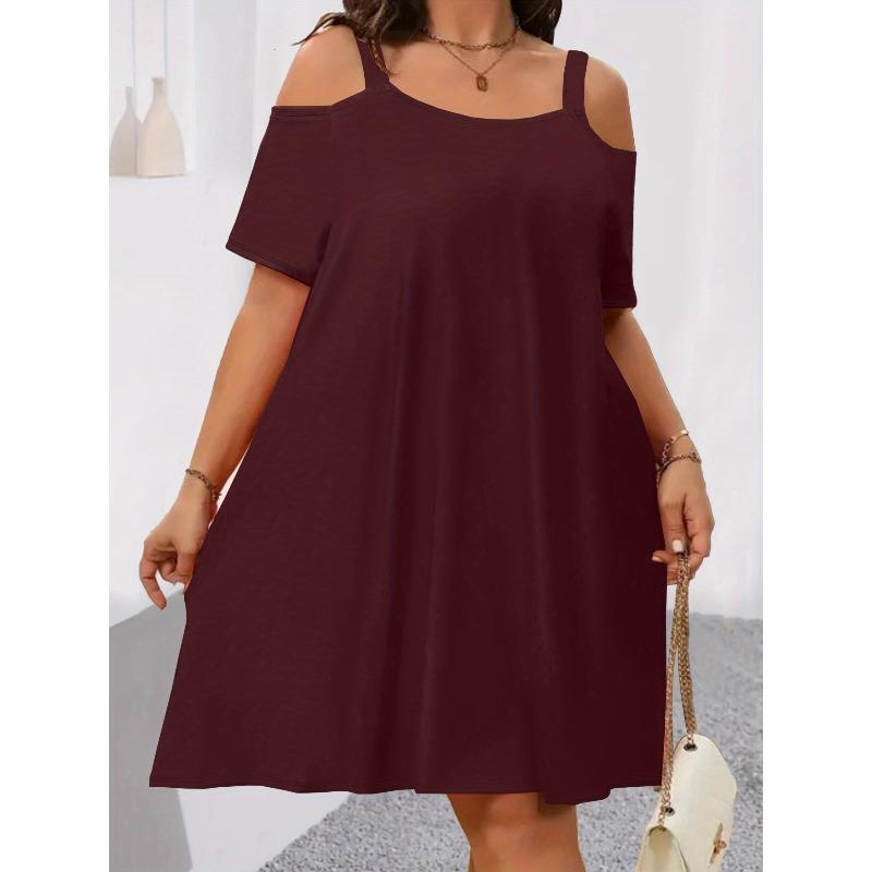 Independent station summer explosion temperament elegant and comfortable solid color dress