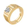 Adjustable Gold-Plated Wedding Rings with Diamonds & Cubic Zirconia for Men and Women