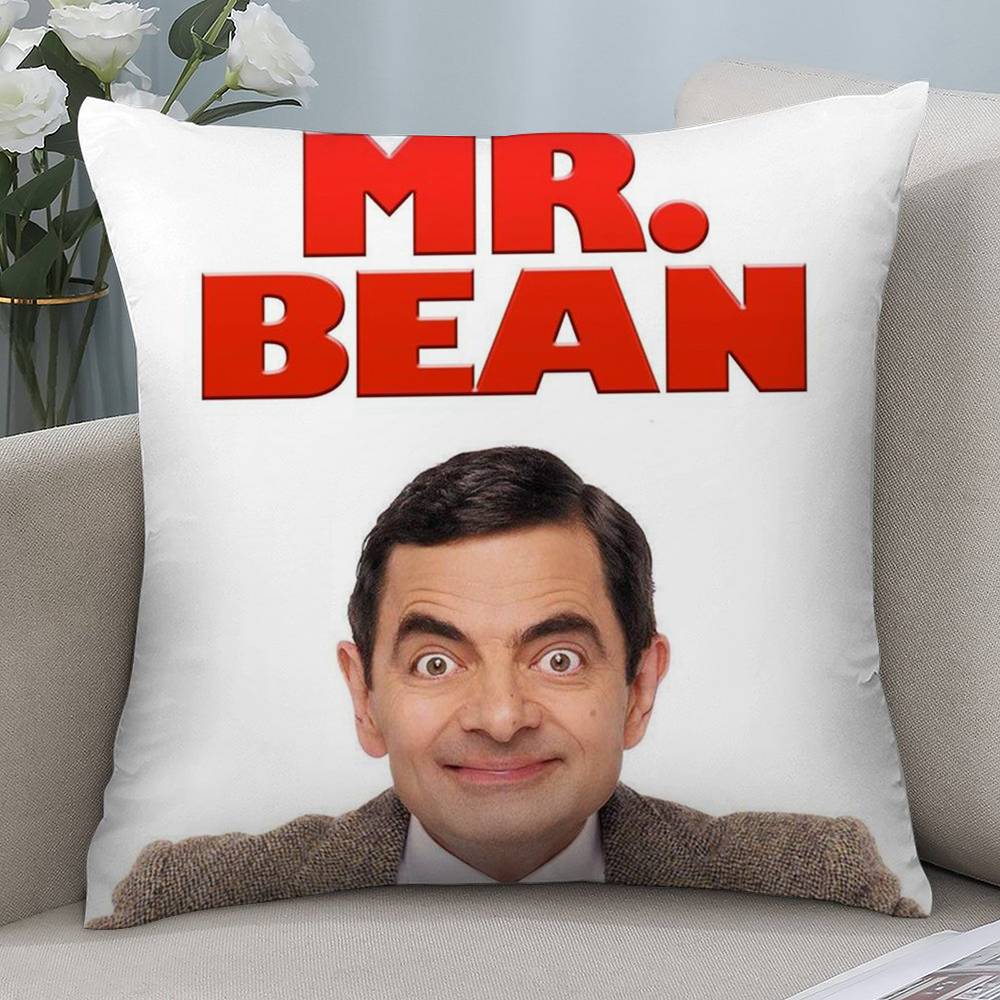 Vtipný obliečka na vankúš Mr. Bean Krátky plyš Dvojstranná potlač Štvorcové poťahy na vankúše Dekoračný vankúš na pohovku do domácnosti