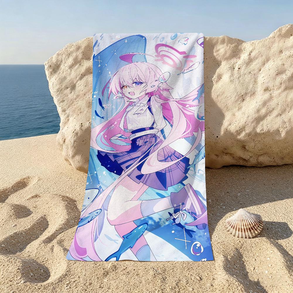 Games Girl Blue A-archive Hoshino Beach Towel For Beaches Yoga Studios Gyms Hot Springs Swimming Pools And Picnics