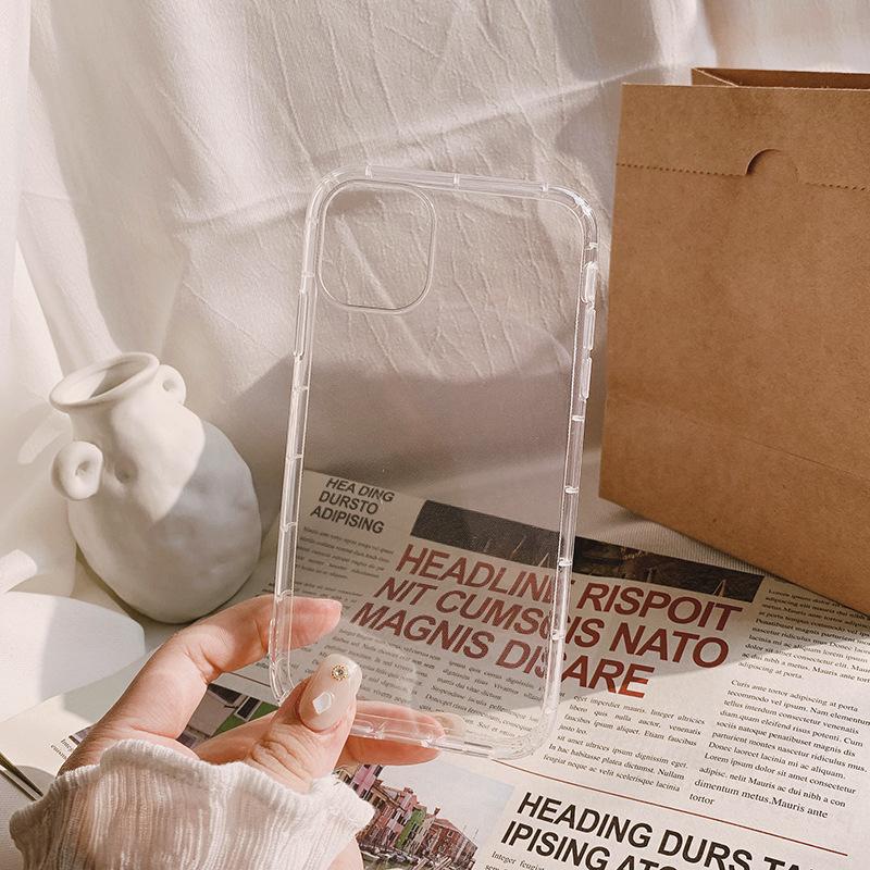 Simple Solid Color IPhone 16 Mobile Phone Case 15promax Suitable for 11 Apple Airbag 13 Anti fall 12 Transparent 14 Soft