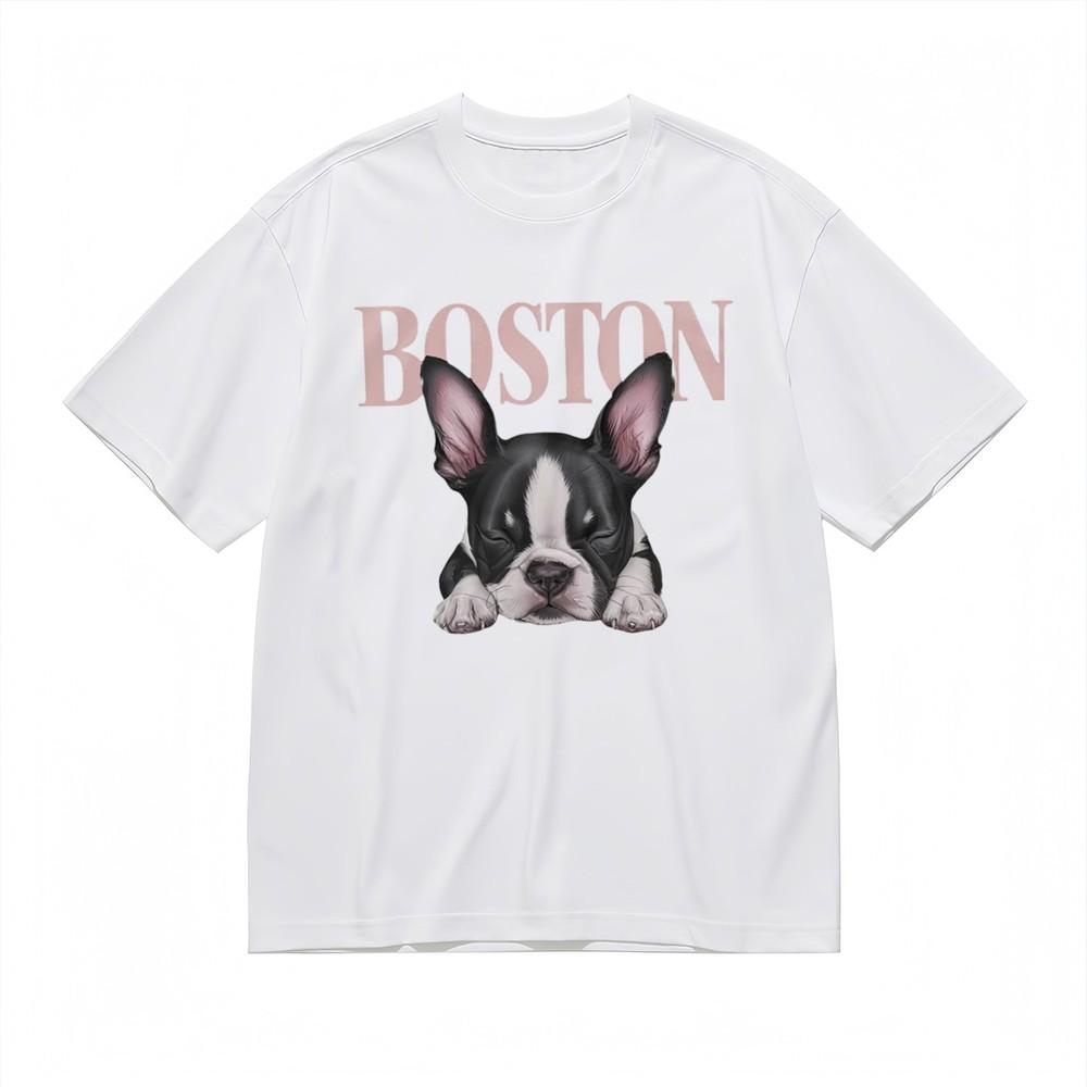 

Women s Trend Soft Slight Stretch Classic T-Shirt Cute Puppy Design Printed Tee 4XL
