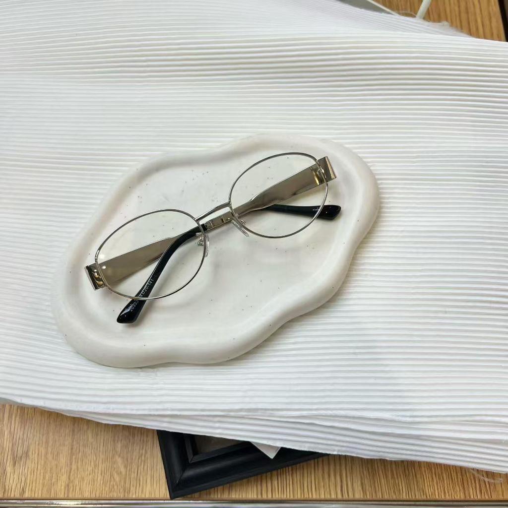 Damen Retro Ovales Silbernes Brillen Gestell - Schlankmachendes, High-End Design