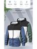 Men's European Size Hooded Jacket - Spring/Autumn, Casual, Breathable, Color Block Fashion, Trendy.