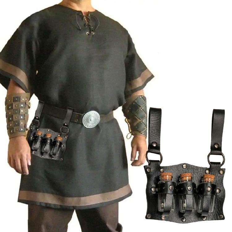 Medieval Alchemist Belt Costume Fantasy Embossed Wizard Belt Themed Party Props for Assassins and Medics