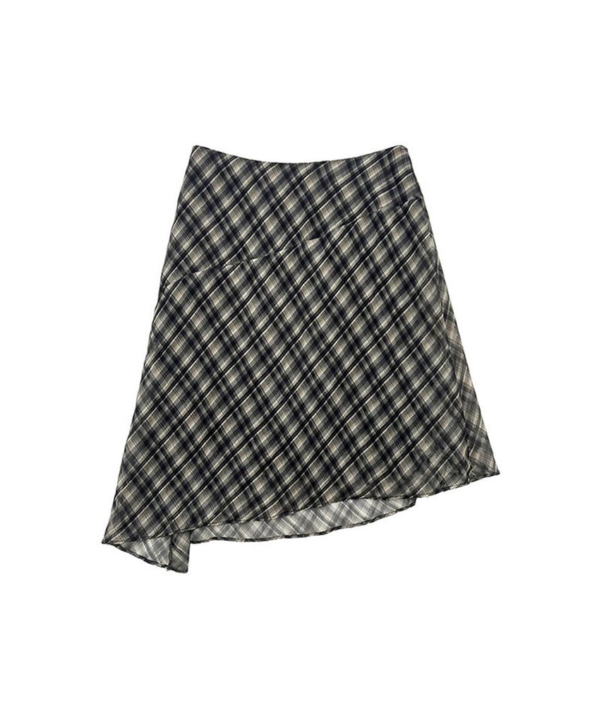 Eilubeu Check Midi Skirt Aasfsk104B
