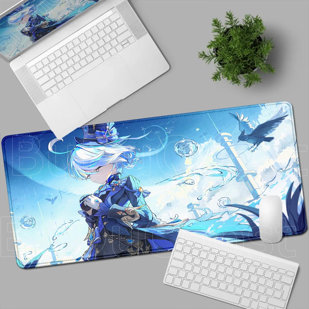 HD New Pretty Genshin Impact Furina Anime Mousepad Game Office PC Kawaii Girl Desk Mat Keyboard Mouse Pad Laptop Mice Mat Carpet
