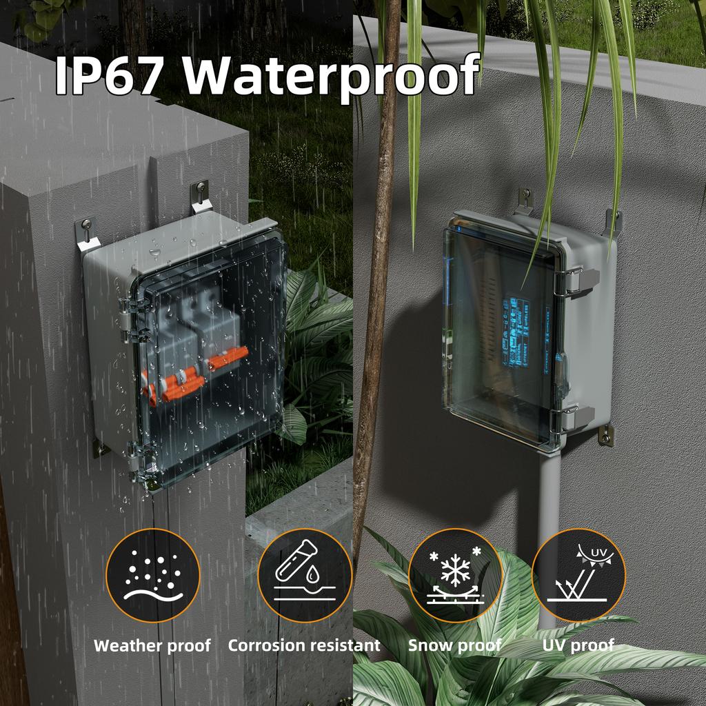 DaierTek Outdoor WiFi Enclosure Weatherproof Locking Outdoor WiFi Box Plastic Waterproof Switch Router Enclosure Box 8.7x6.7x4.3