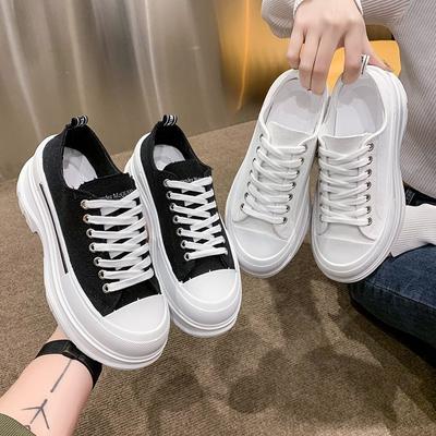 Canvas Shoes Women's Spring and Autumn New Spring and Autumn Little White Muffin Thick Bottom Breathable Versatile