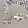 Niche Design Star Chain Tassel Bracelet for Women Fantasy Butterfly Crystal Beads Elastic Rope Bracelet Best Friend Jewelry Gift