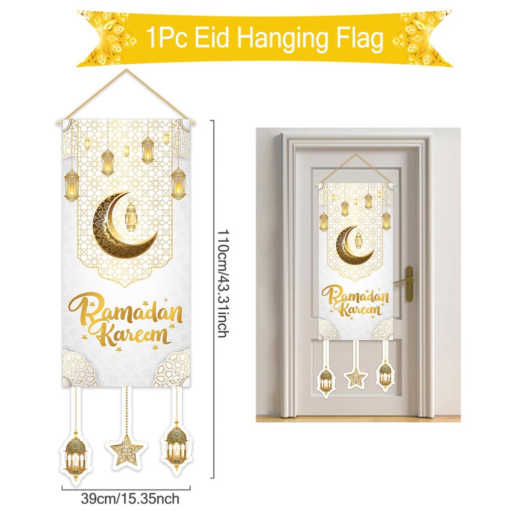 Ramadan Dekoration 2024 Hängen Flagge EID Mubarak Dekor Für Home Veranda Tür Banner Ramadan Kareem Islamischen Muslimischen Party Eid Al-Fit