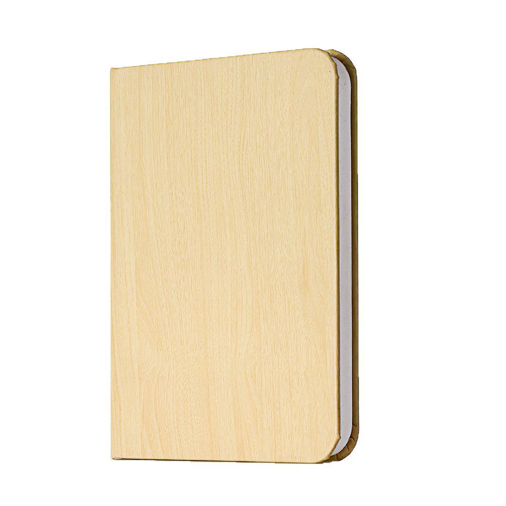 Three-Color LED Eye Protection Book Lamp: Wooden Carved Stackable Night Light