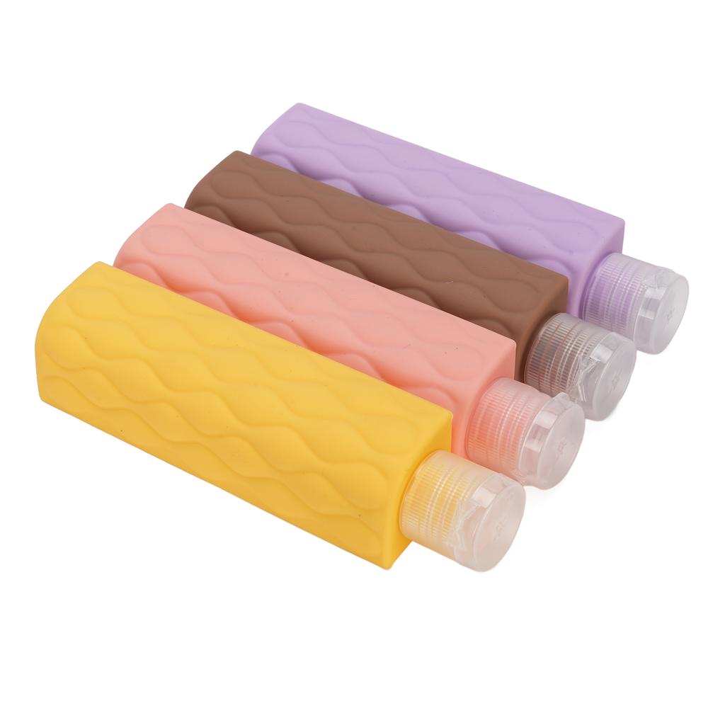 4 in 1 Portable Travel Bottles Set Lk Proof Wide Mouth Cute Silicone Travel Container for Outdoor Use