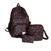 3 Pcs/Set Women Bow Bag Backpack Clutch Shoulder Bag Set Travel Rucksack with Bow Pattern for School Camping Travel
