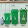 120L Outdoor Commercial Flip-Lid Waste Bin with Wheels