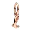 Brand New Plated Rose Gold Letter A-z 26 Alphabet Bead Component Zircon Letter Charm Bead Component Compatible With Authentic Original Bracelet High