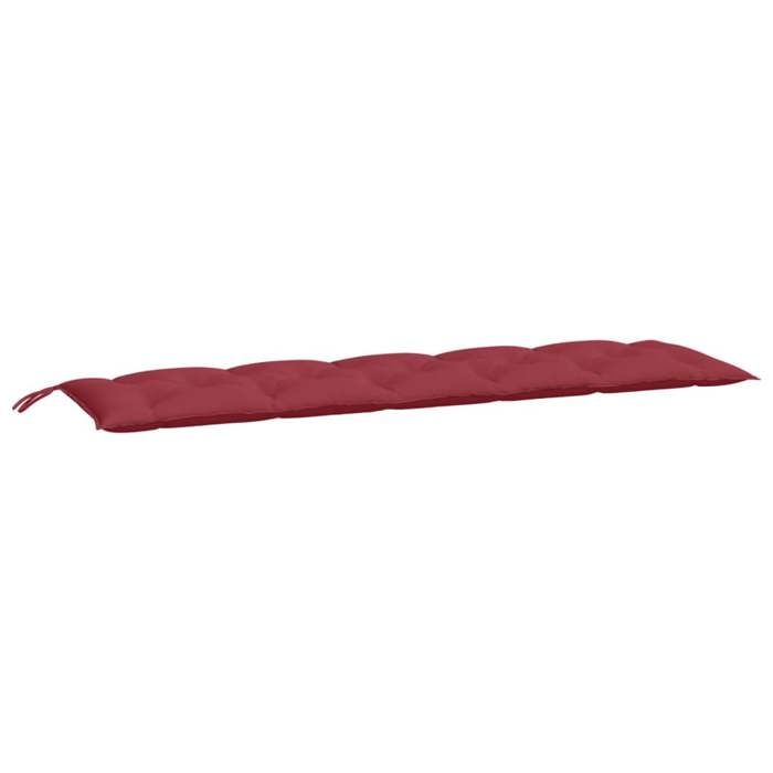 VidaXL Lot de 2 Coussins de Banc de Jardin, Revêtement de Banc avec Jeux de Cordes, Coussin d'Extérieur Imperméable, Rouge 361725