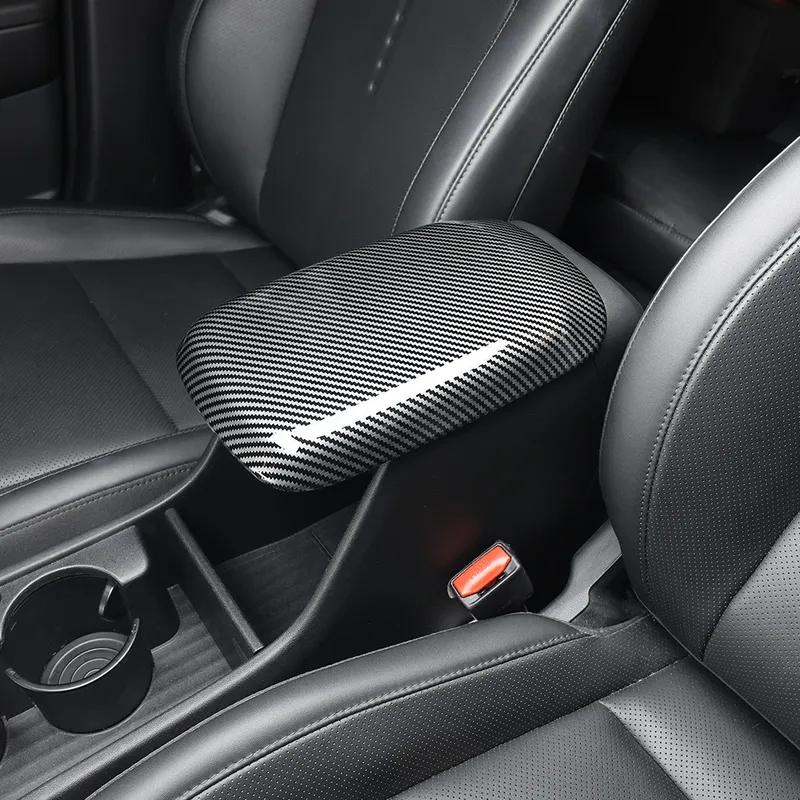 For Hyundai Kona SX2 2024 2025 2026 Carbon Fiber ABS Car Armrest Cushion Cover Console Armrest Box Pad Cover Accessories LHD/RHD