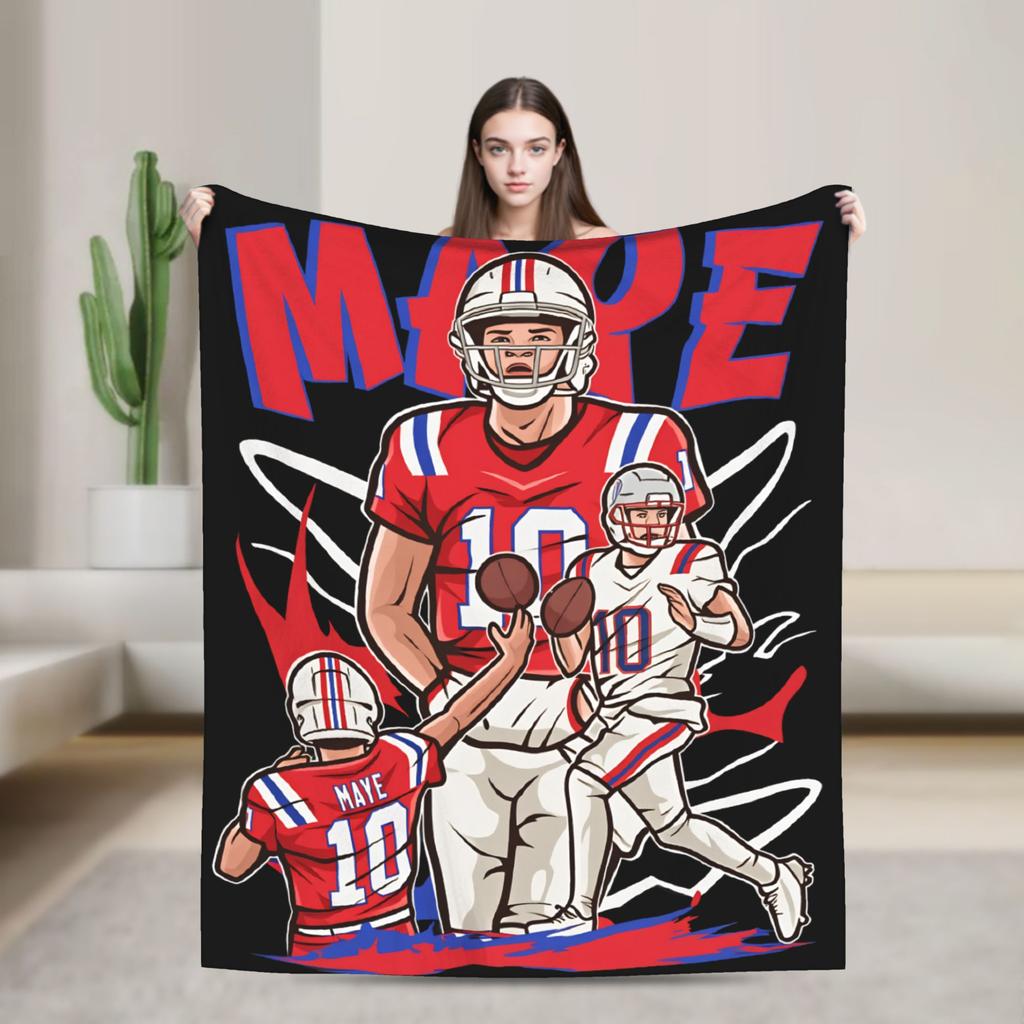 Drakes Mayes Football Knitted Blankets Fleece Super Soft Throw Blankets for Bed Bed Rug