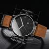 1PC Men's Casual Calendar Watch Men's Fashion Bussiness Temperament Leather Quartz Watch Unisex Watch Set (Box Not Included)