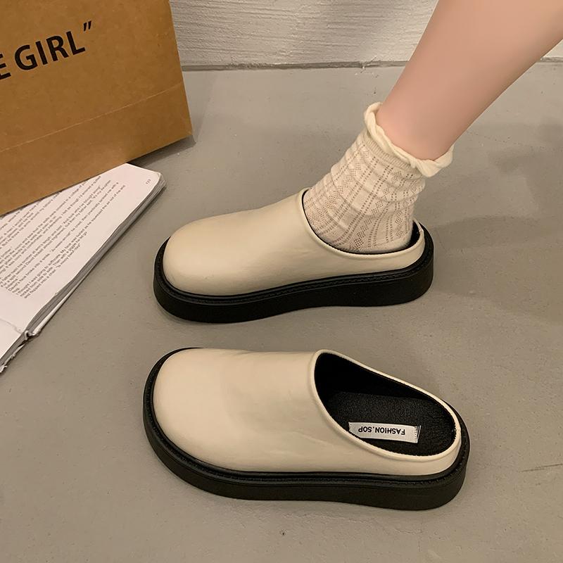 Fashion Cover Toe Shoes Woman's Slippers Platform Slides 2025 Spring Shoes Woman 2025 House Slippers Platform Cover Toe Pantofle New Spr