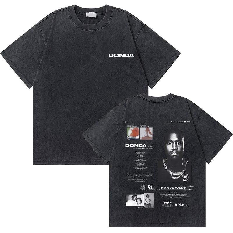 

Washed Vintage Rapper Kanye West Graphic Tshirts THE LIFE OF PABLO Cover Print Tshirt Men Hip Hop Fashion Oversized T Shirts S