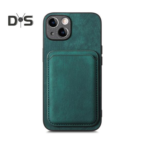 

Чехол-кошелек для телефона со съемной магнитной крышкой для Magsafe, чехол из искусственной кожи в стиле ретро с отделениями для карточек для iPhone 16 серии E зелёный