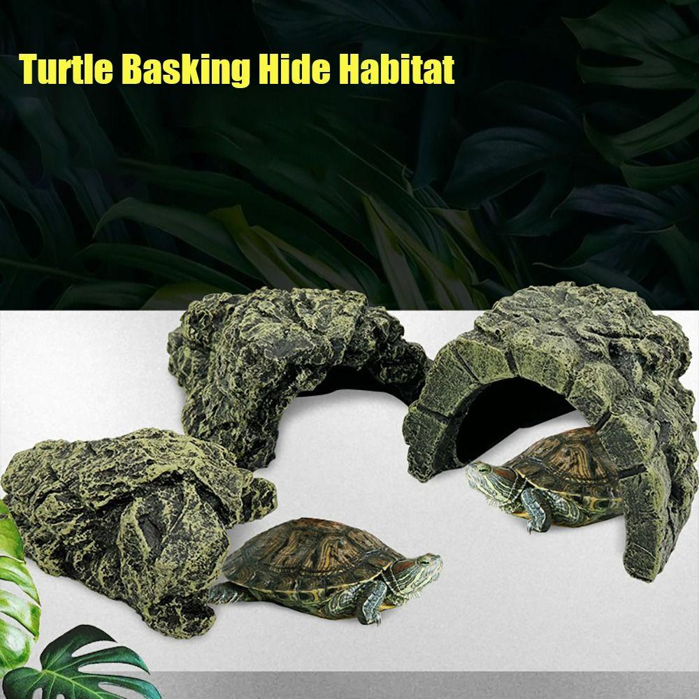 Landscape Decor Turtle Basking Hide Habitat Resin Fish Tank Scenery House Turtle Shelter  Fish