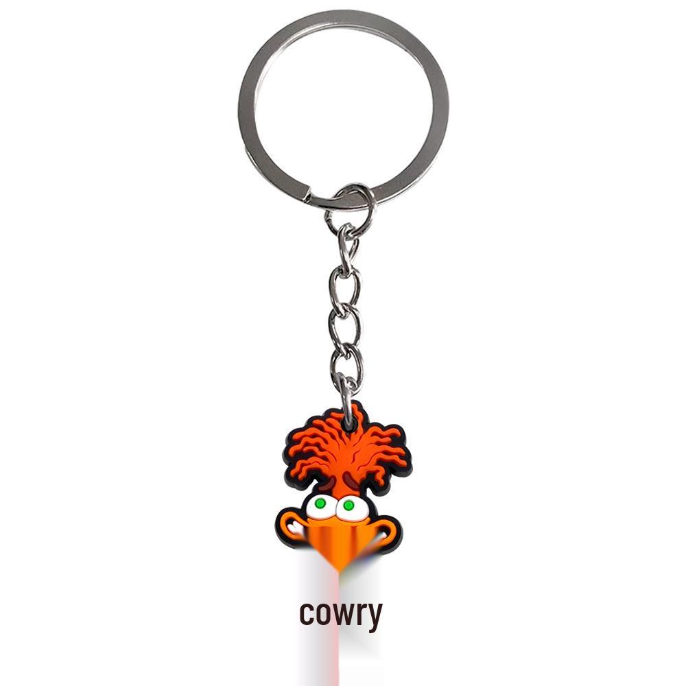 Inside Out PVC Soft Rubber Keychain Charm - Cute Backpack Pendant Accessory