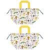 Skater Children's Drawstring Lunch Bag, Made In Japan, Curious George Zoo Design, for Boys and Girls, KB7-A