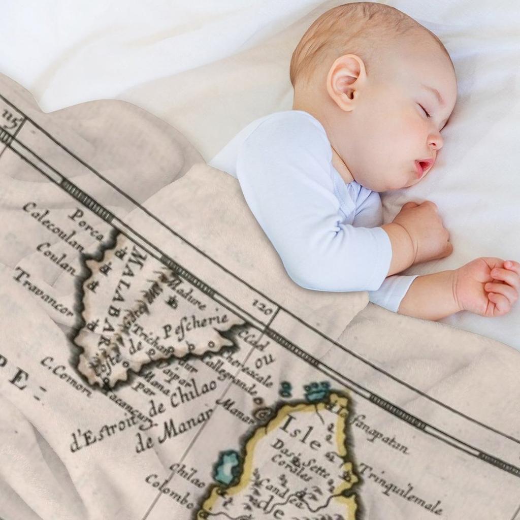 Vintage Maldives and Sri Lanka Map (1652) Throw Blanket Bed covers Thin For Baby Soft Plaid Blankets