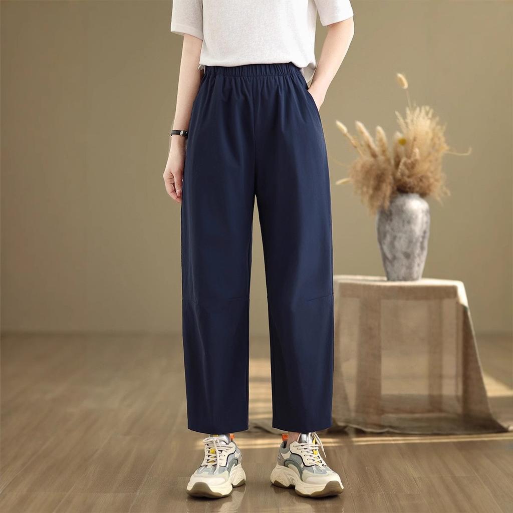 Nine-point Harlan Balloon Pants Women's 2025 Summer New Pear-shaped Fat Mm Loose and Thin Quick-drying Sports Casual Pants