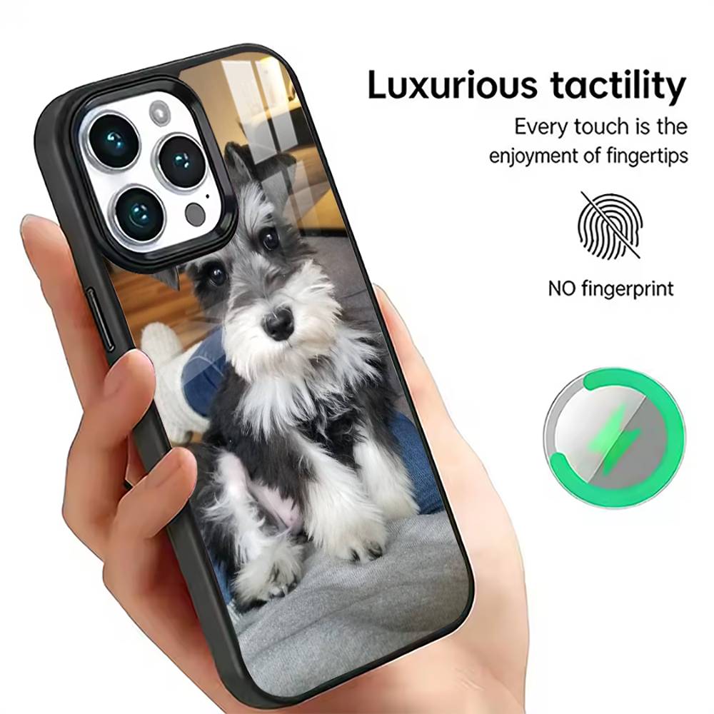 

Cute Mini Schnauzer Puppy Phone Case For iPhone17,16,15,14,13,12,11 Plus,Pro Magnetic with Magsafe Wireless Charging iPhone17Pro