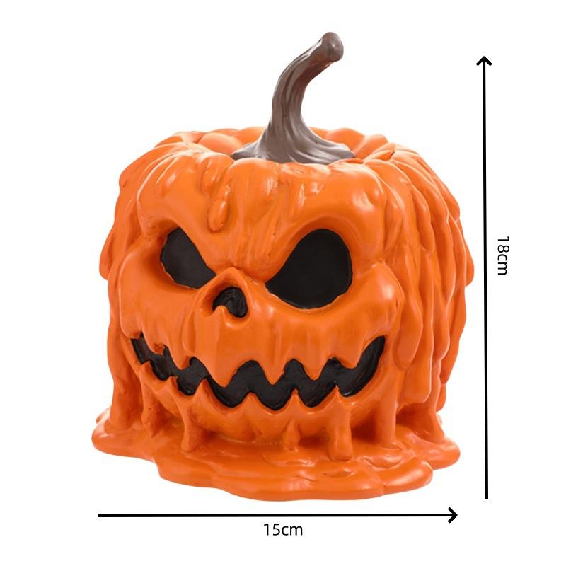 18x15cm Halloween Kürbiskopf Harzornamente Neu Kleine Heimatmosphärendekorationen mit Deckel Einfache Aufbewahrung Partydekoration
