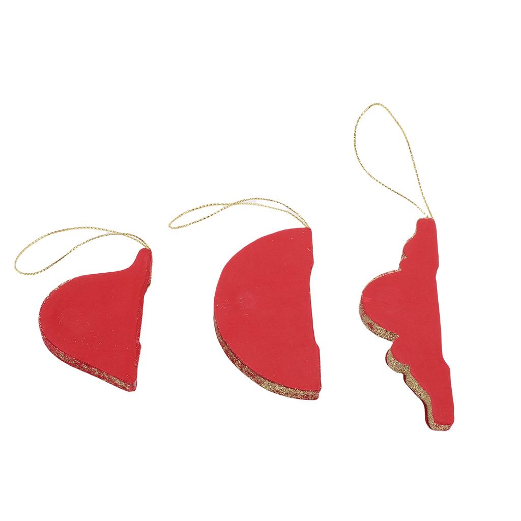 3 Pack Hanging Paper Xmas Tree Decorations Decorative Paper Lantern Ornament with Glitter Edge