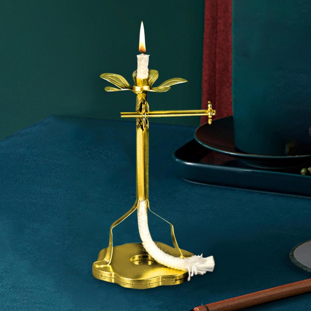 Lampada ad Olio Ghee Buddista Decorativa Fatta a Mano per Altare con Stoppino Diwali per Soggiorno