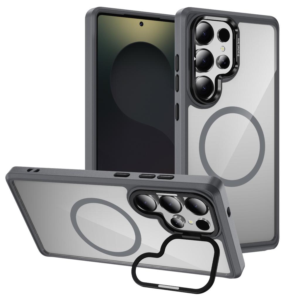 Transparente Handyhülle für S25UItra Objektivrahmen Unsichtbare Halterung Magnetring Kabelloses Laden und Anti-Fingerabdruck
