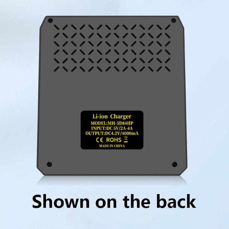 4 Bay Smart Charger For Rechargeable Lithium Batteries Compatibility with 18650 26650 21700 10400 14500 16340 18490