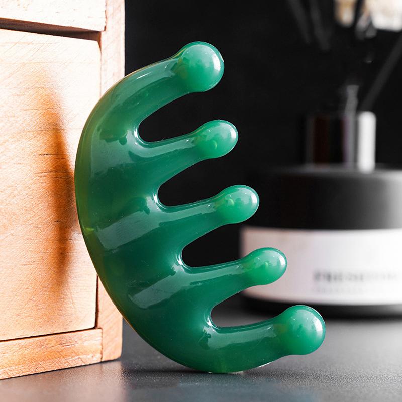 

1Pc Five Teeth Meridian Massage Comb Resin Big Teeth Head Acupoint Therapy Artifact Claws Decompression Portable Scalp Comb коричневий