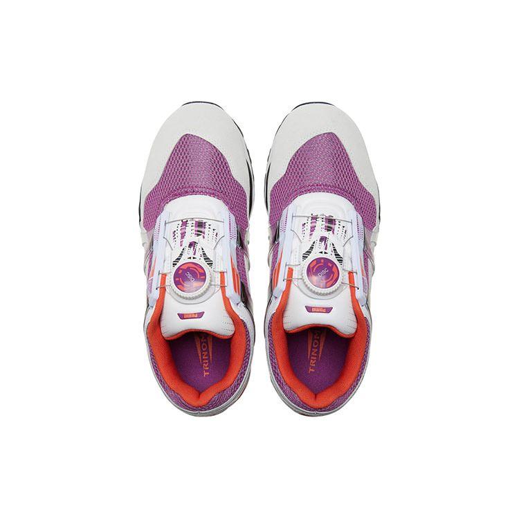 Puma Lightweight Comfortable Fabric Two-Layer Cowhide Non-Slip Wear-Resistant Low-Top Casual Running Shoes Unisex Sneakers White Purple 373555-03