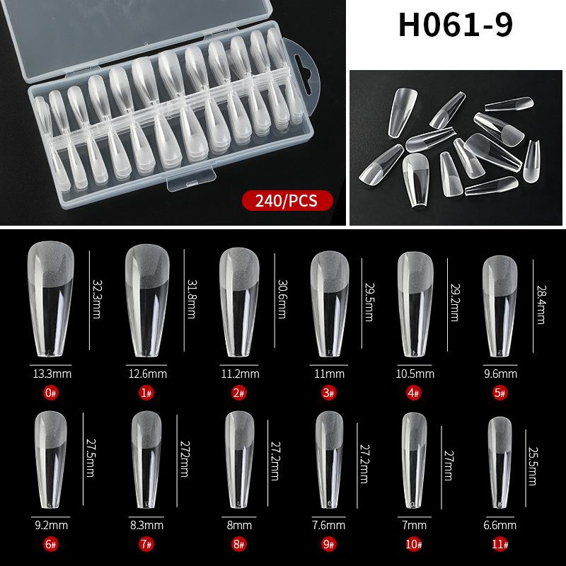 Press On Nails Coffin Nail Tips Clear Full Cover Fake Nail Artificial Press On Long Ballerina Transparent Nail Extensions