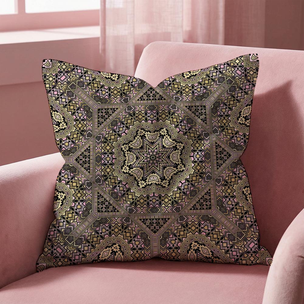 Snycler Boho Carpet Pattern Cushion Cover Multi-Scene Pillow Cover for Home & Car - Reversible, Soft & Durable for Daily Use