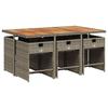 Maison Exclusive - Ensemble à manger de jardin et coussins 7 pcs gris rotin