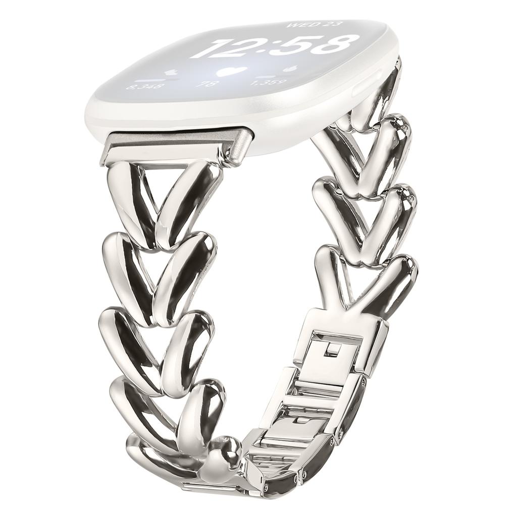 Zinc Alloy Watch Band for Fitbit Versa 3/Sense Twisted Metal Watch Strap Replacement