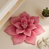 Floral Plush Rug Mat 3D Flower Optical Illusion Floor Mat Non-Slip Water-Absorbent Bath Mat for Bathroom Bedroom Living Room