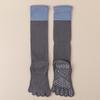 Autumn and Winter Five-finger Yoga Socks, Calf Socks, Pressure Sports, Anti-slip, Color-blocked Pilates, Long Toe Split Socks