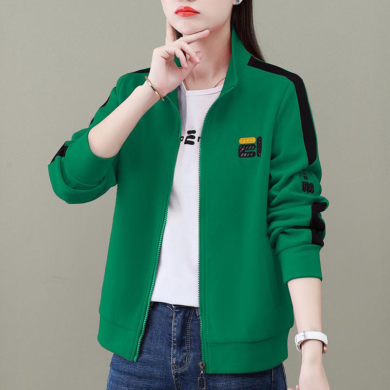 

Осенне-зимний женский кардиган на молнии с длинными рукавами, повседневный топ 3XL зелёный