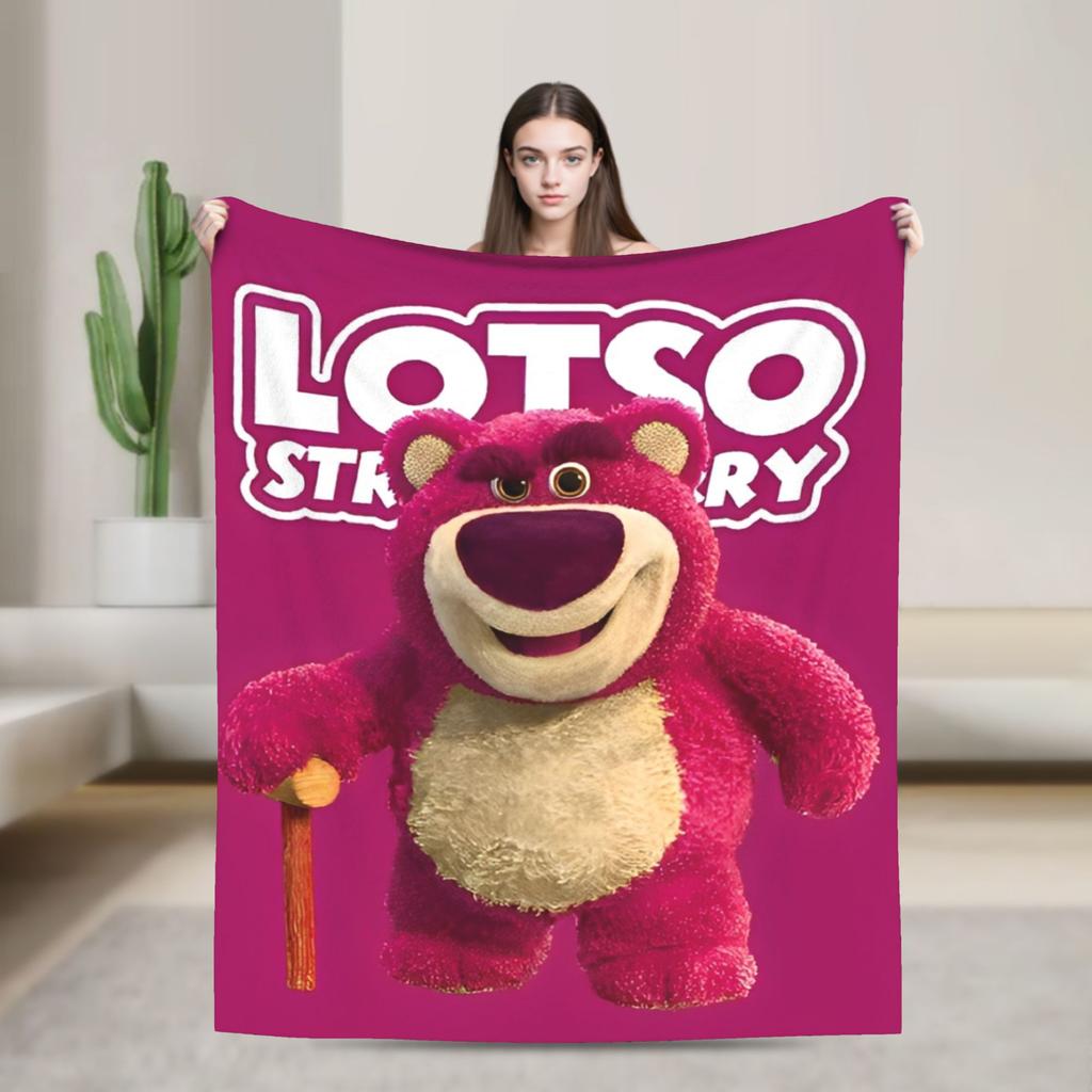 Lotso Cartoon Blanket Soft Warm Aesthetic Plush Bedding Throws For Bedroom Picnic Flannel Bedspread Bed Cover